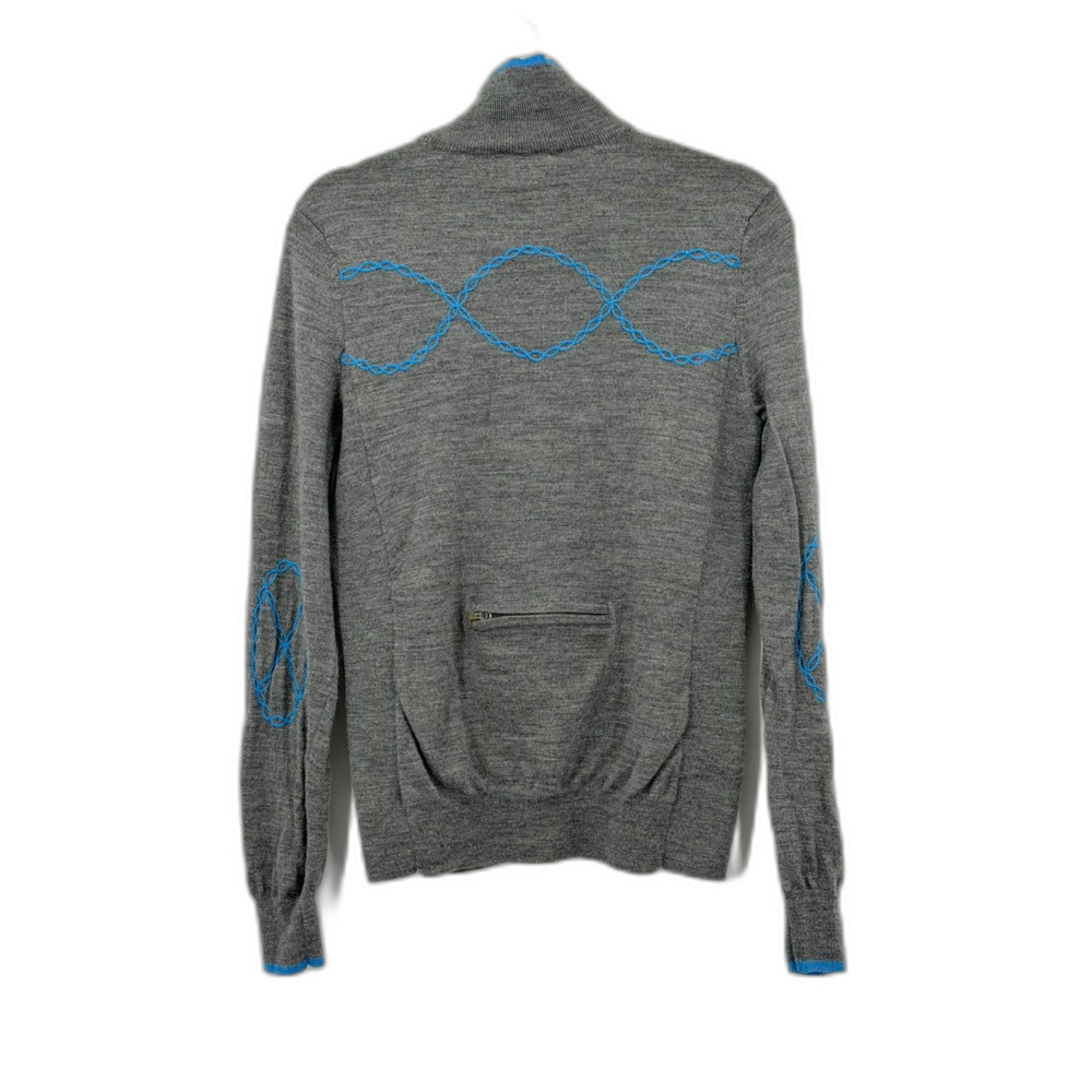 Athleta Momentum Wool Blend Cycling Mock Neck Embroidered Sweater S/M Ski